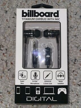Billboard Titanium In-Ear Earbuds with Mic